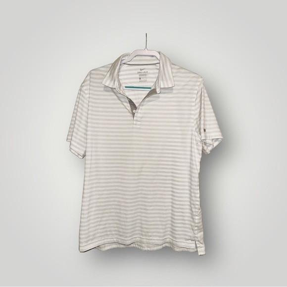 Nike Light gray and white stripe men’s dri‎ fit shirt size Large - Picture 1 of 4
